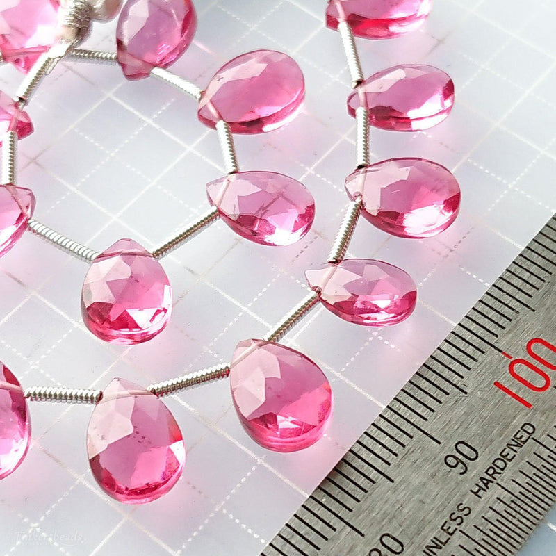 Tinker*quartz<br>ピンクトルマリンカラー<br>ペアシェイプカット-Tinker*beads.jp