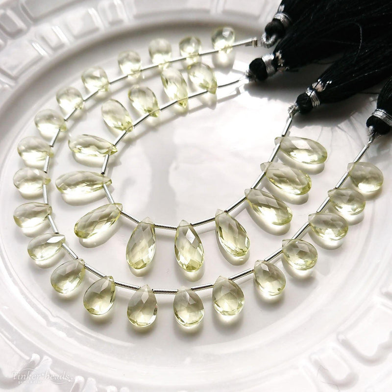 Tinker*quartz<br>レモンクォーツカラー<br>ペアシェイプカット-Tinker*beads.jp