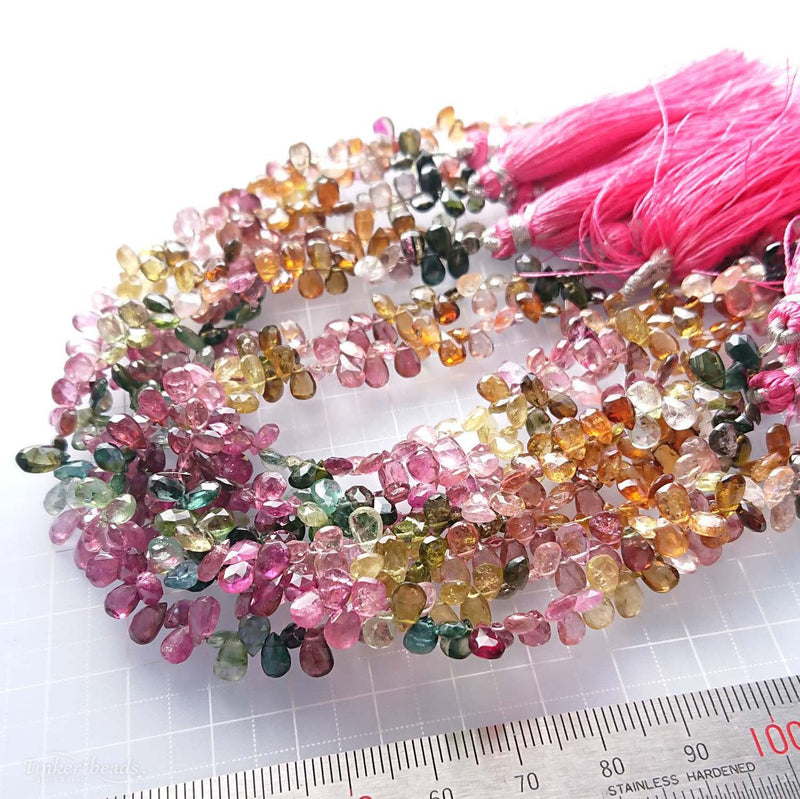 マルチカラートルマリン<br>5mmペアシェイプ-Tinker*beads.jp