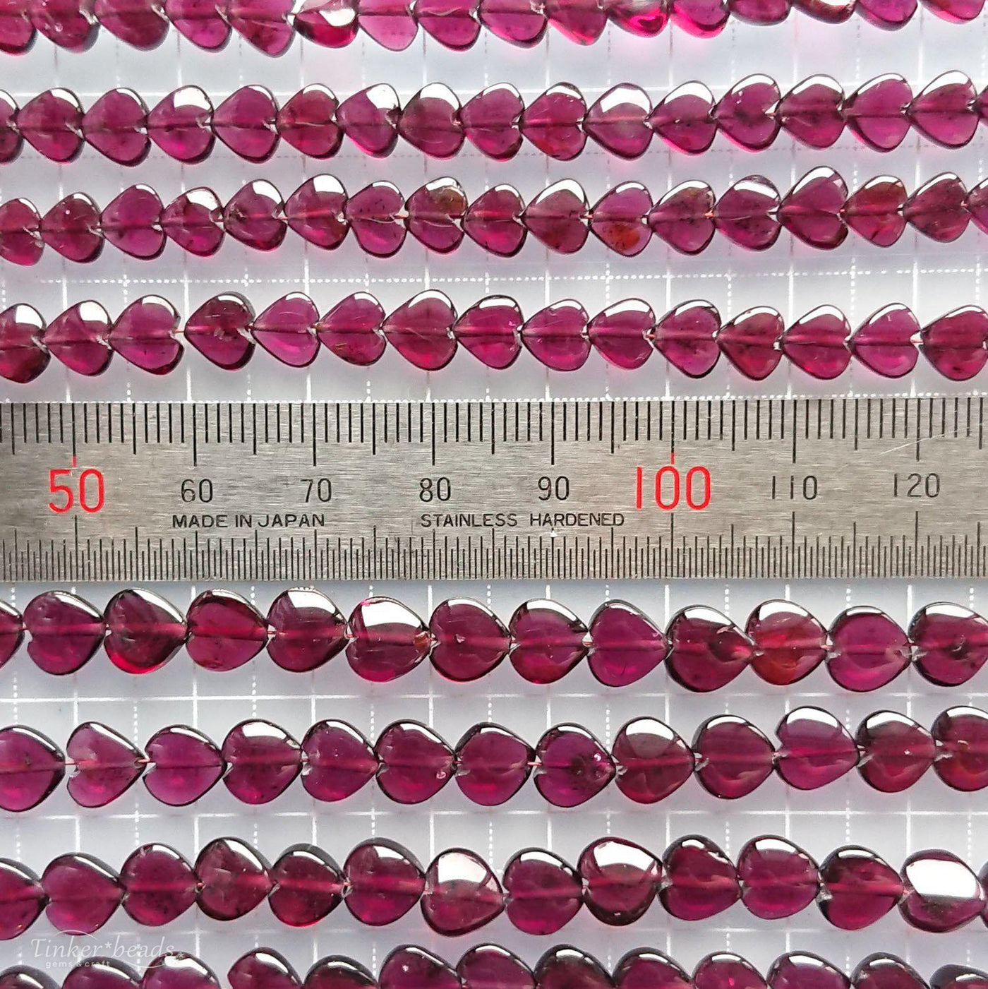 ロードライトガーネット (ハート 6x6mm) 2個入 天然石 025