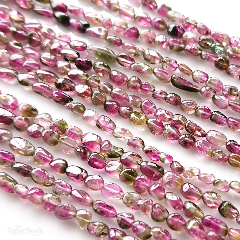 スイカトルマリン 小粒ナゲットオーバル – Tinker*beads.jp