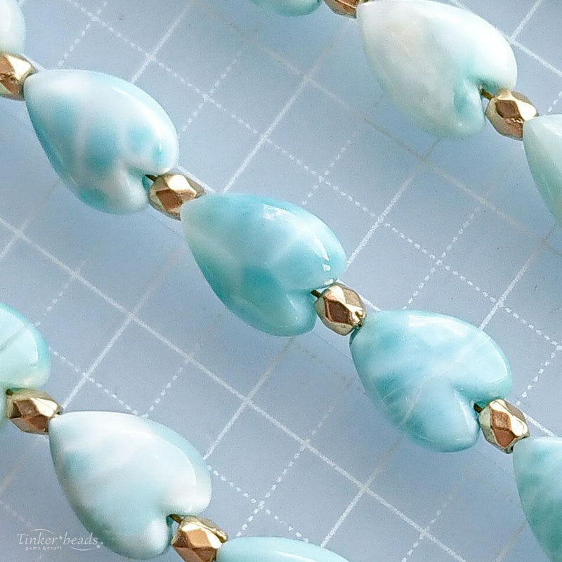 ドミニカ産ラリマー 縦穴ロングハート – Tinker*beads.jp