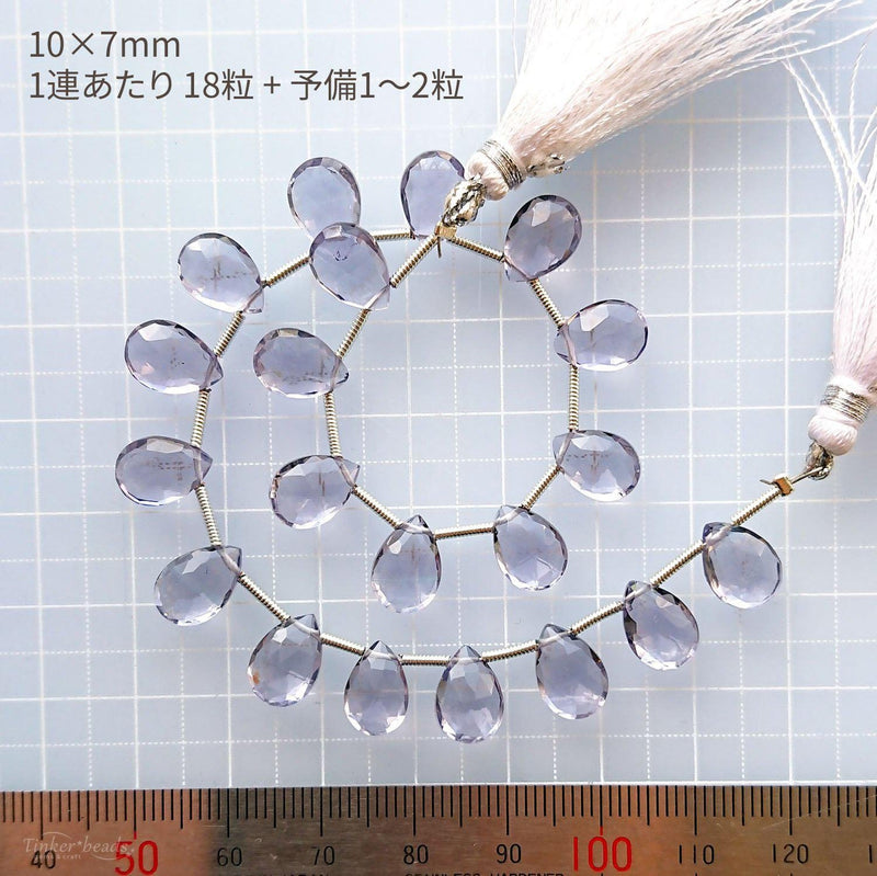 Tinker*quartz<br>アイオライトカラー<br>ペアシェイプカット-Tinker*beads.jp