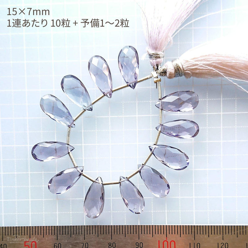 Tinker*quartz<br>アイオライトカラー<br>ペアシェイプカット-Tinker*beads.jp